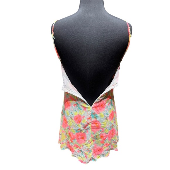 Mono B Watercolor Floral Spaghetti Strap Lined Mini Sundress Size Small - Picture 2 of 5